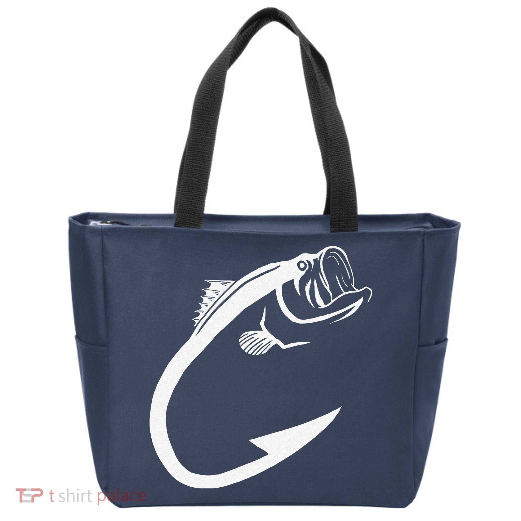 Fish Hook Minimal Art Cool Fishing Lover Art Lover Gift Tote Bag
