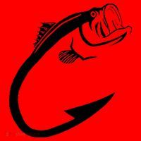 Fish Hook Minimal Art Cool Fishing Lover Art Lover Gift Santa Hat thumb 1