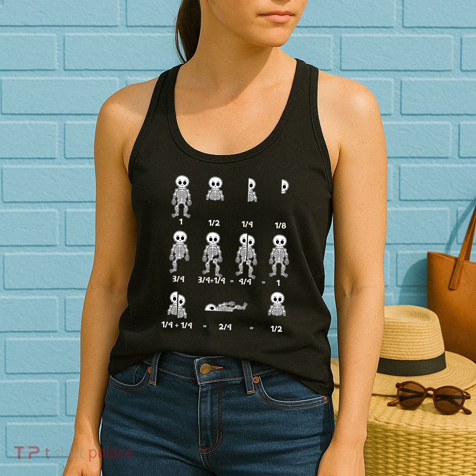 Funny Halloween Math Equations Skeletons Women's Tank Top