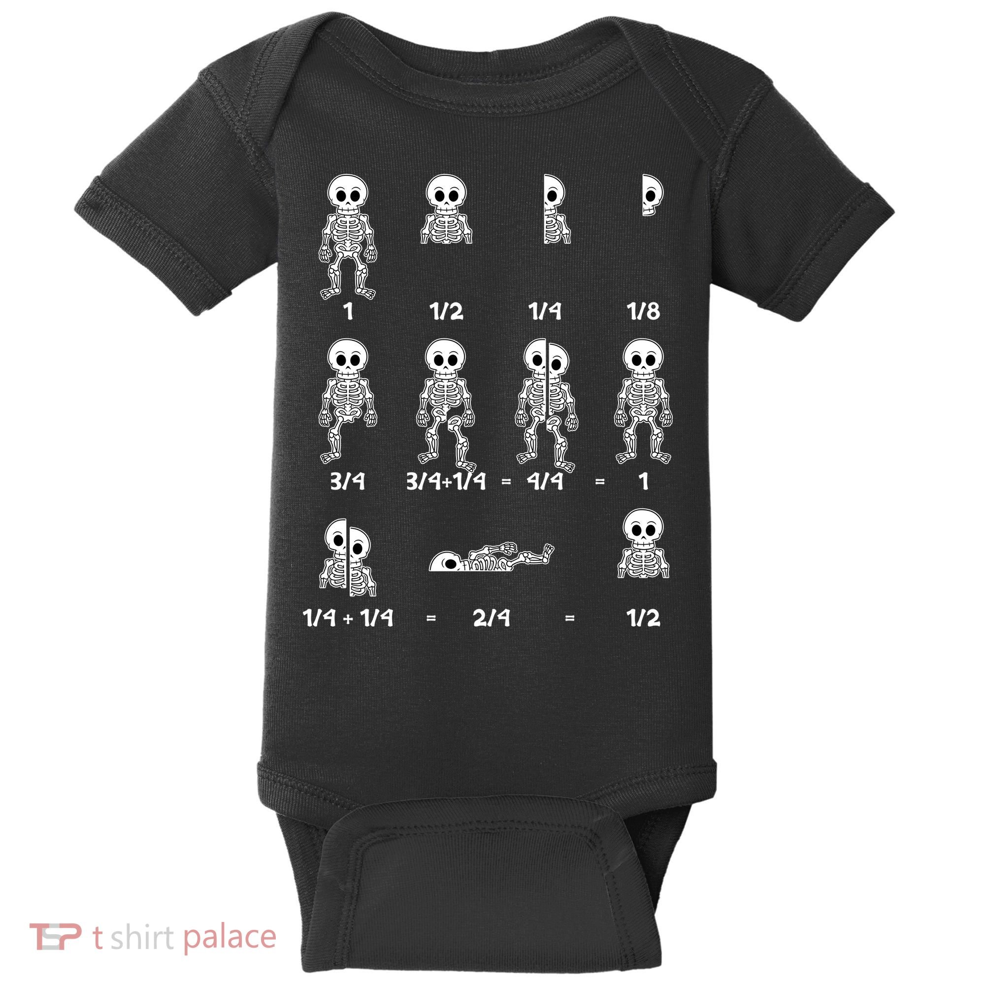 Funny Halloween Math Equations Skeletons Baby Bodysuit