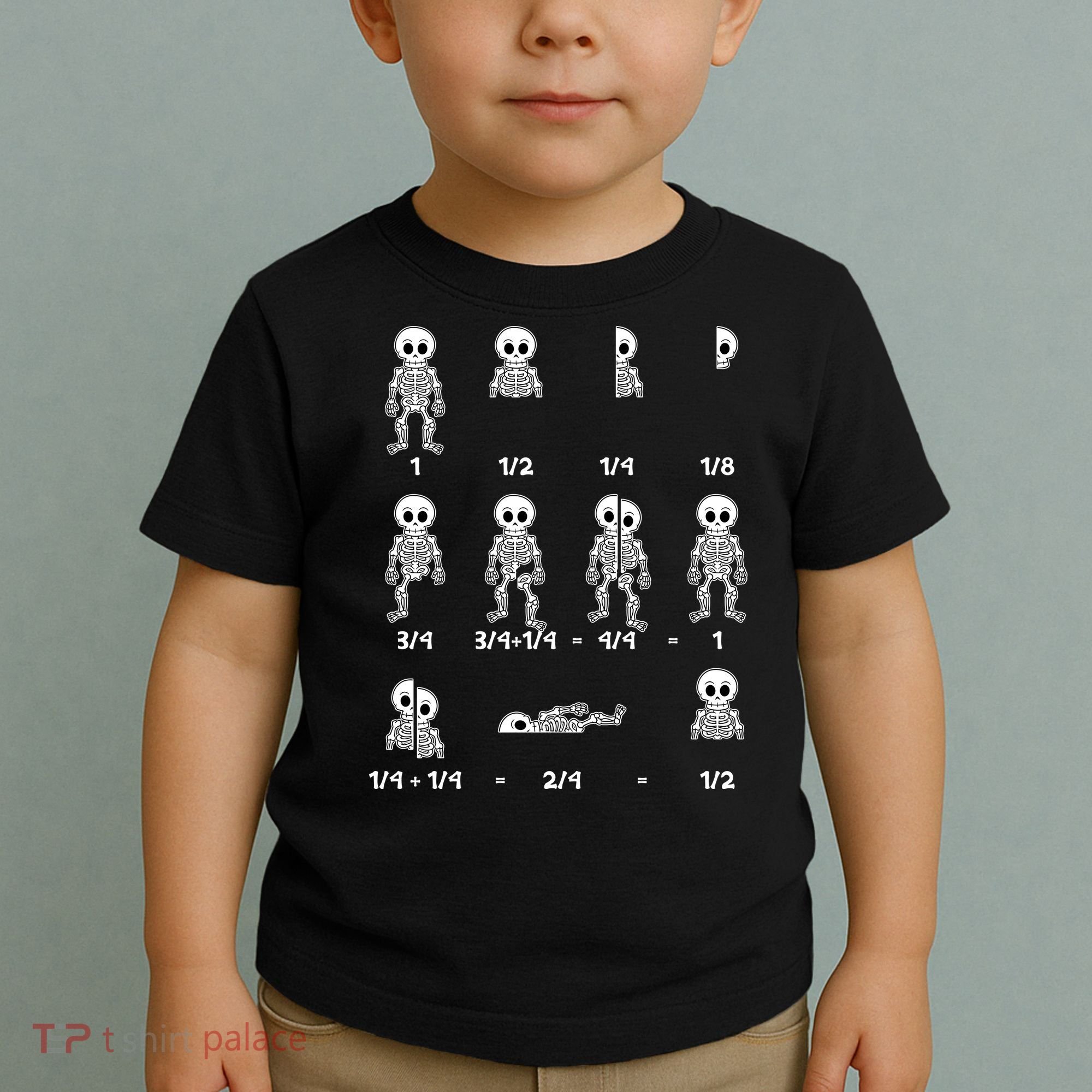 Funny Halloween Math Equations Skeletons Toddler T-Shirt
