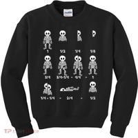 Funny Halloween Math Equations Skeletons Kids Sweatshirt thumb 0