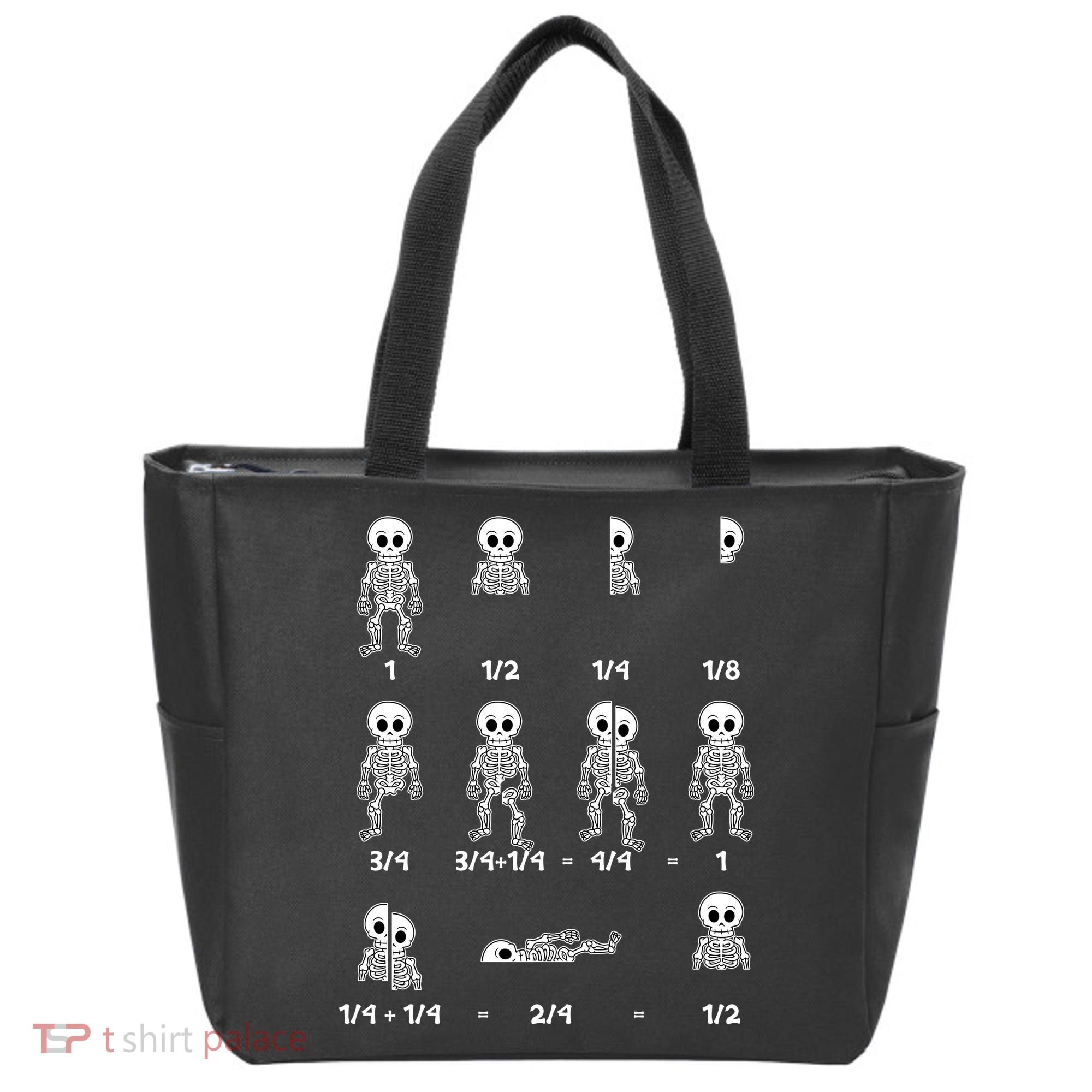 Funny Halloween Math Equations Skeletons Tote Bag