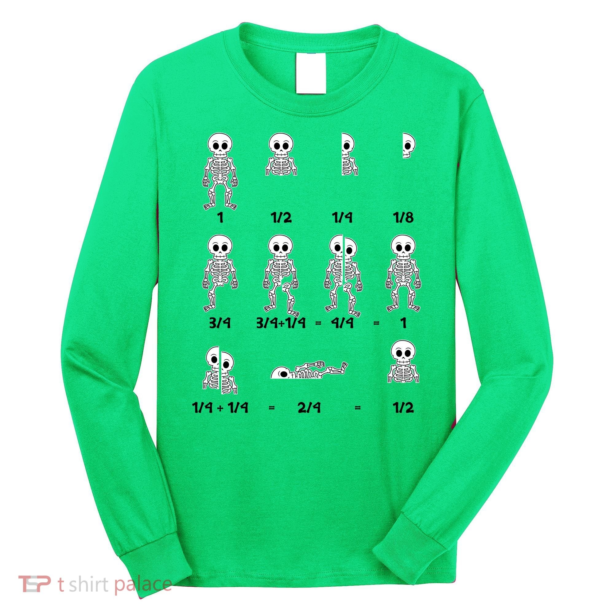 Funny Halloween Math Equations Skeletons Long Sleeve Shirt