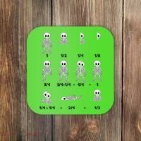 Funny Halloween Math Equations Skeletons Coaster thumb 0