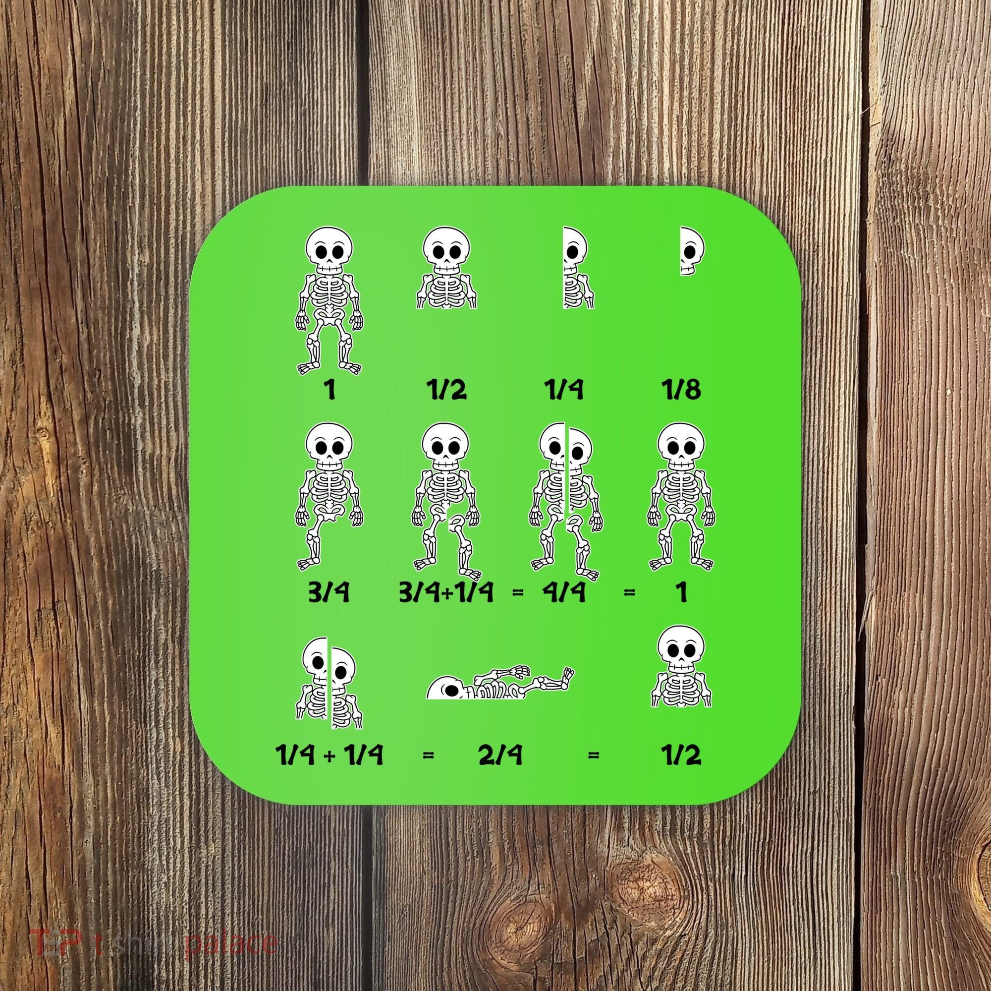 Funny Halloween Math Equations Skeletons Coaster