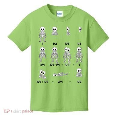 Funny Halloween Math Equations Skeletons Kids T-Shirt