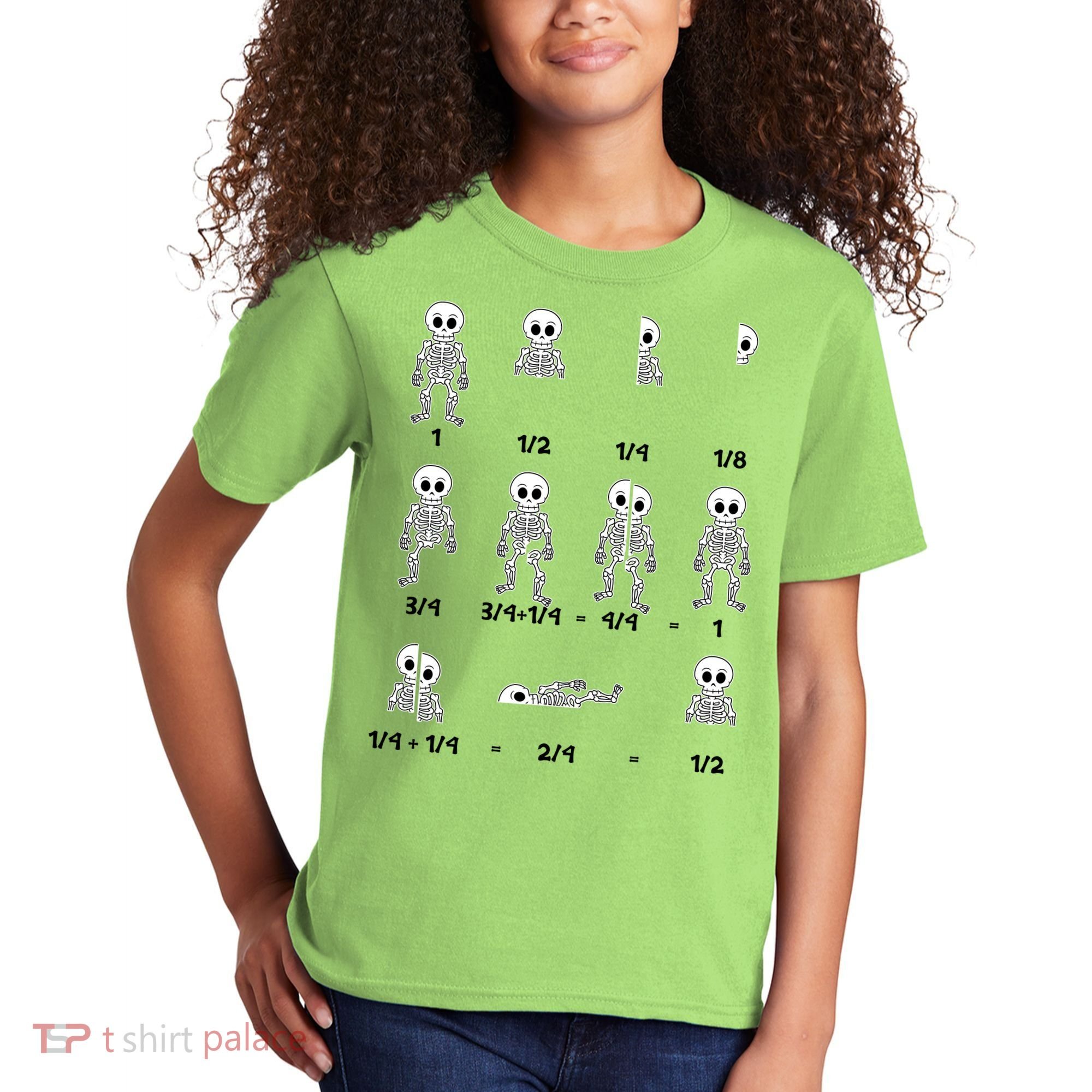 Funny Halloween Math Equations Skeletons Kids T-Shirt