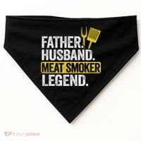 Father Husband Meat Smoker Legend Grilling Dad Meat Smoking USA-Made Doggie Bandana thumb 0