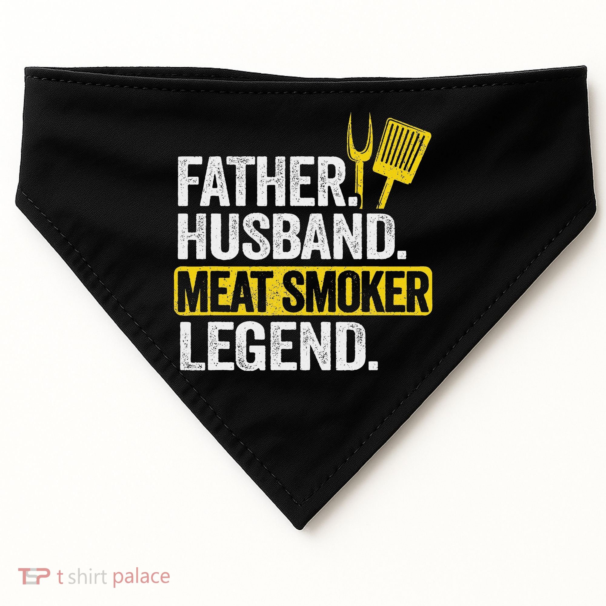 Father Husband Meat Smoker Legend Grilling Dad Meat Smoking USA-Made Doggie Bandana