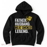Father Husband Meat Smoker Legend Grilling Dad Meat Smoking Hoodie thumb 0