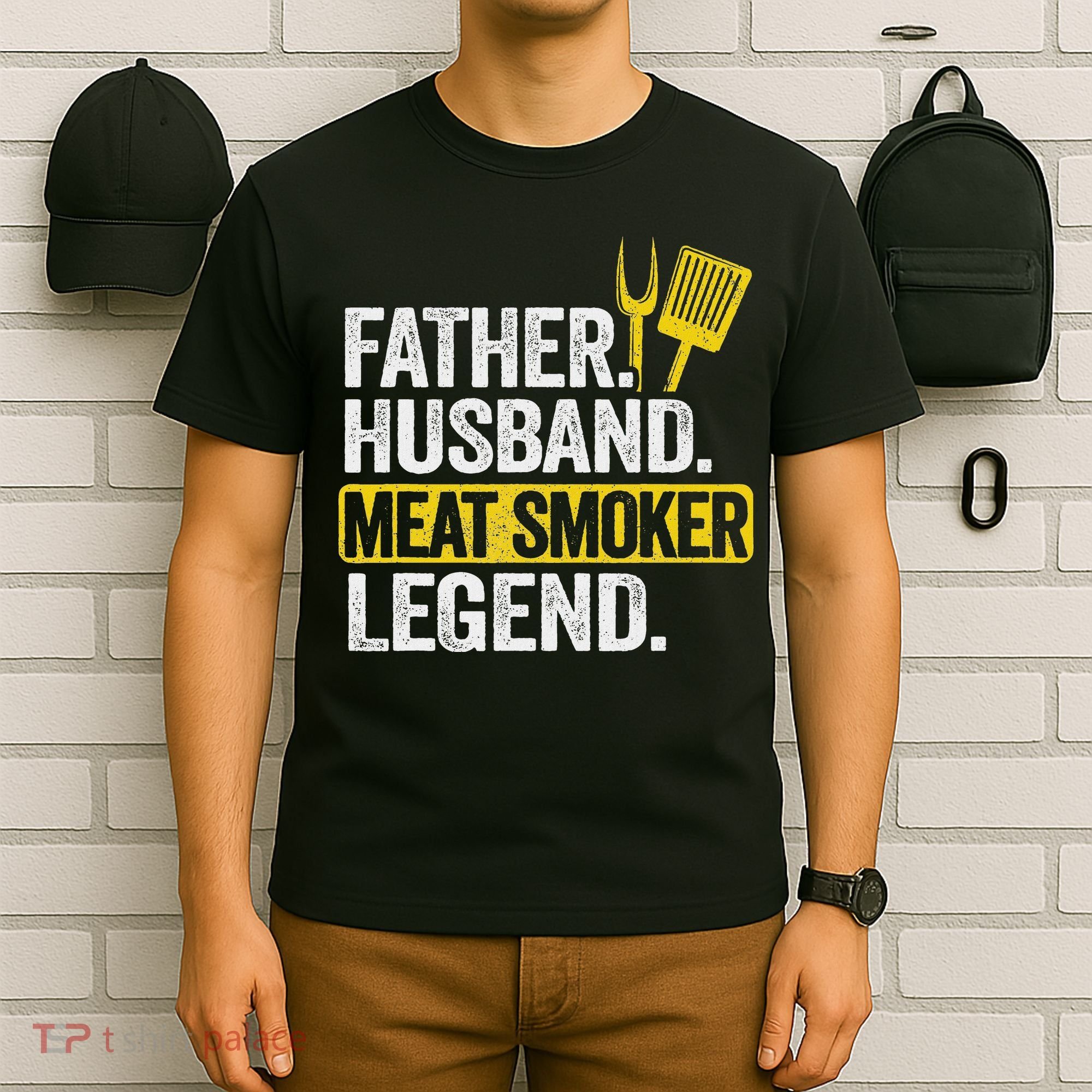 Father Husband Meat Smoker Legend Grilling Dad Meat Smoking T-Shirt