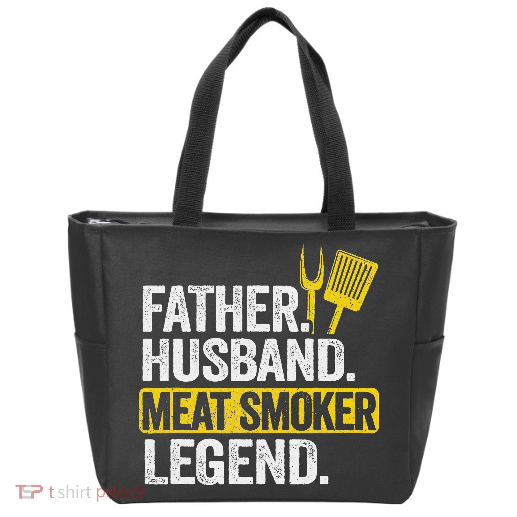 Father Husband Meat Smoker Legend Grilling Dad Meat Smoking Tote Bag