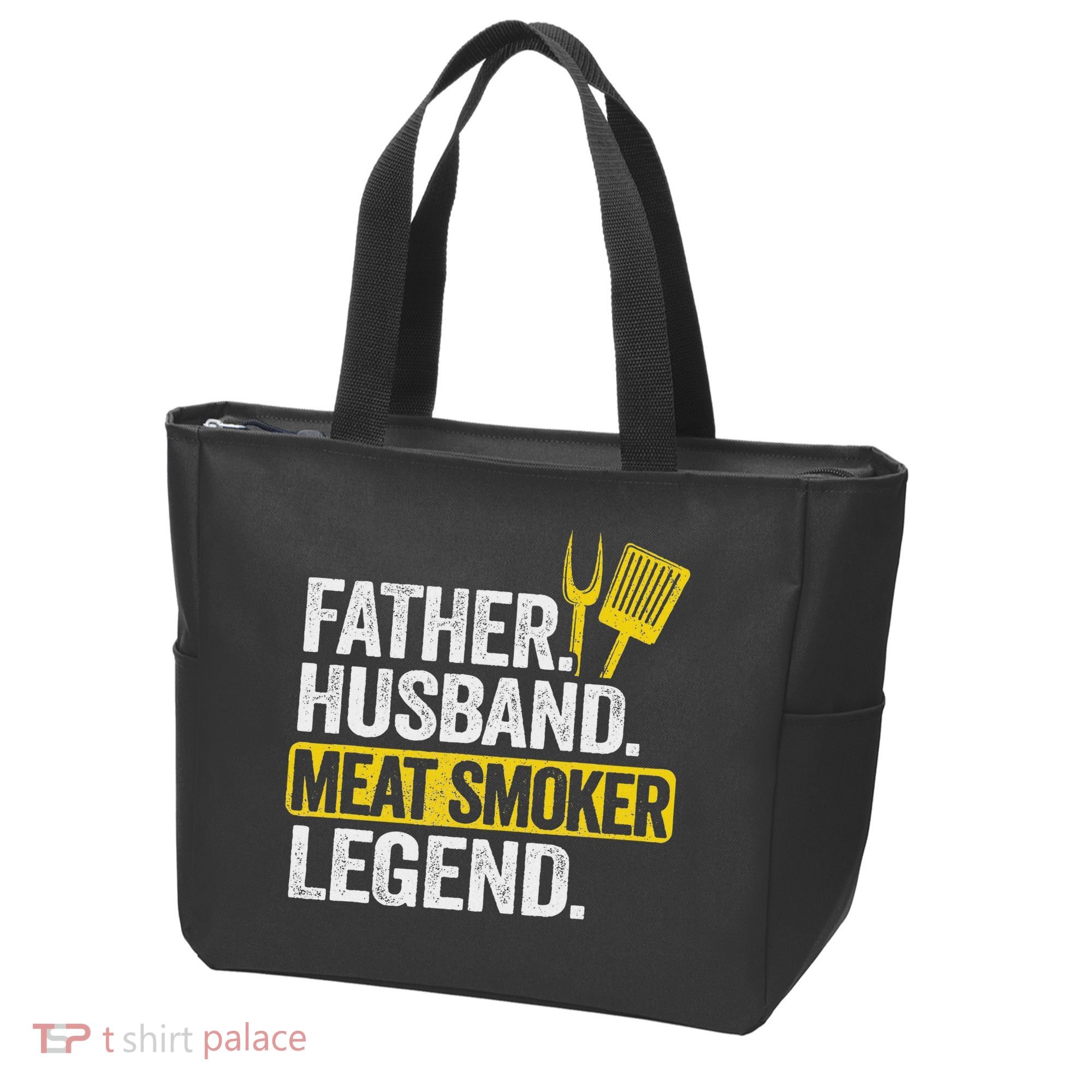 Father Husband Meat Smoker Legend Grilling Dad Meat Smoking Tote Bag