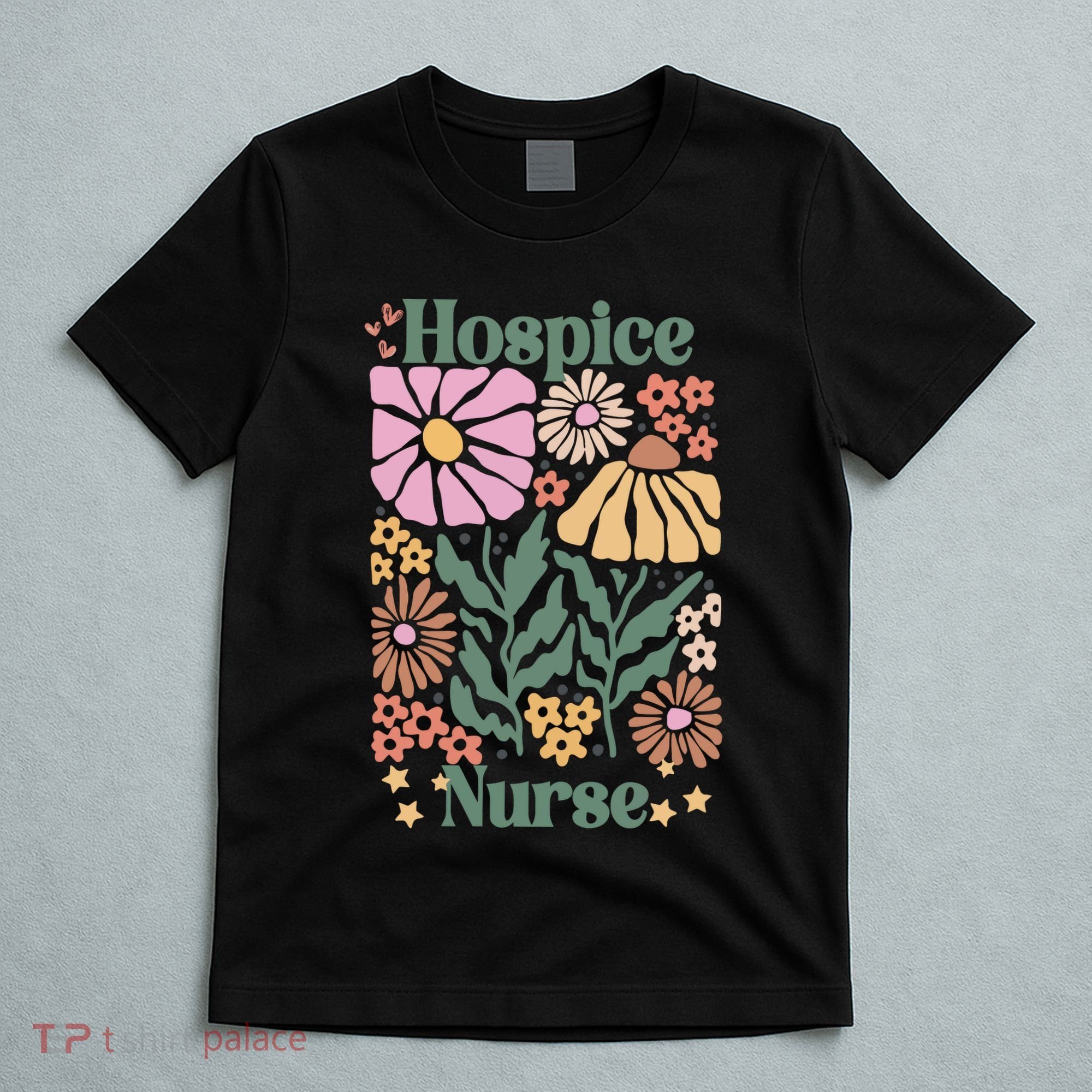 Floral Hospice Nurse Health Care T-Shirt