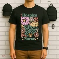 Floral Hospice Nurse Health Care T-Shirt thumb 6