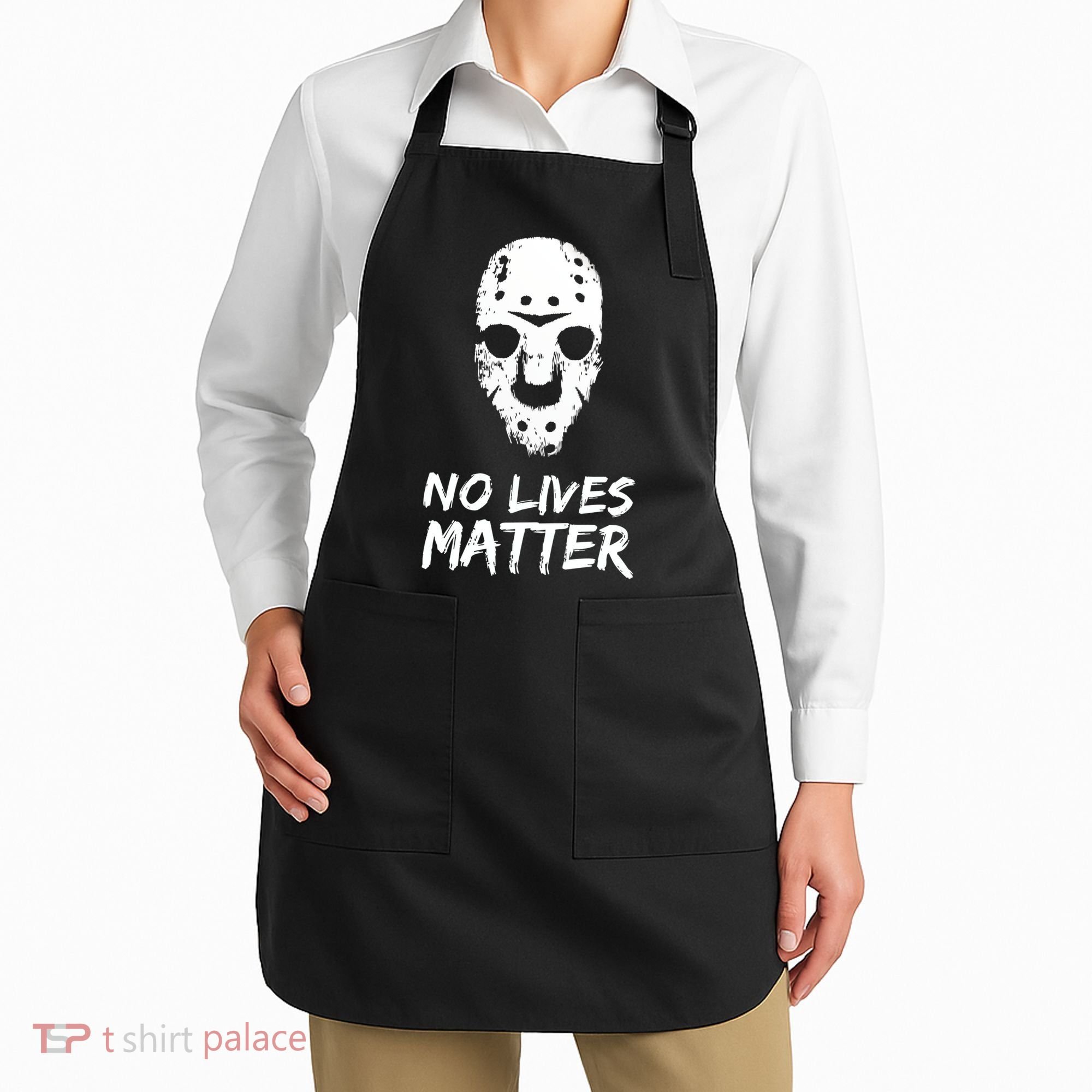 Funny Horror | No Lives Matter | Halloween | Hockey Mask Apron