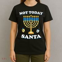 Funny Hanukkah Not Today Santa Jewish Chanukah  T-Shirt thumb 4