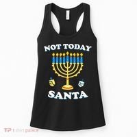 Funny Hanukkah Not Today Santa Jewish Chanukah  Women's Tank Top thumb 0