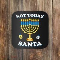 Funny Hanukkah Not Today Santa Jewish Chanukah Coaster thumb 0