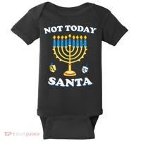 Funny Hanukkah Not Today Santa Jewish Chanukah Baby Bodysuit thumb 0