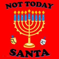 Funny Hanukkah Not Today Santa Jewish Chanukah Santa Hat thumb 1