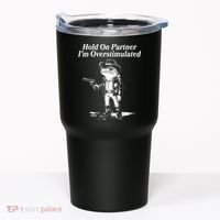 Funny Hold On Partner Im Overstimulated Western Cowboy Frog Toad Tumbler thumb 0