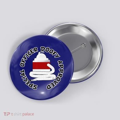 Funny Halloween Officer Doofy Costume Halloween Gift Button