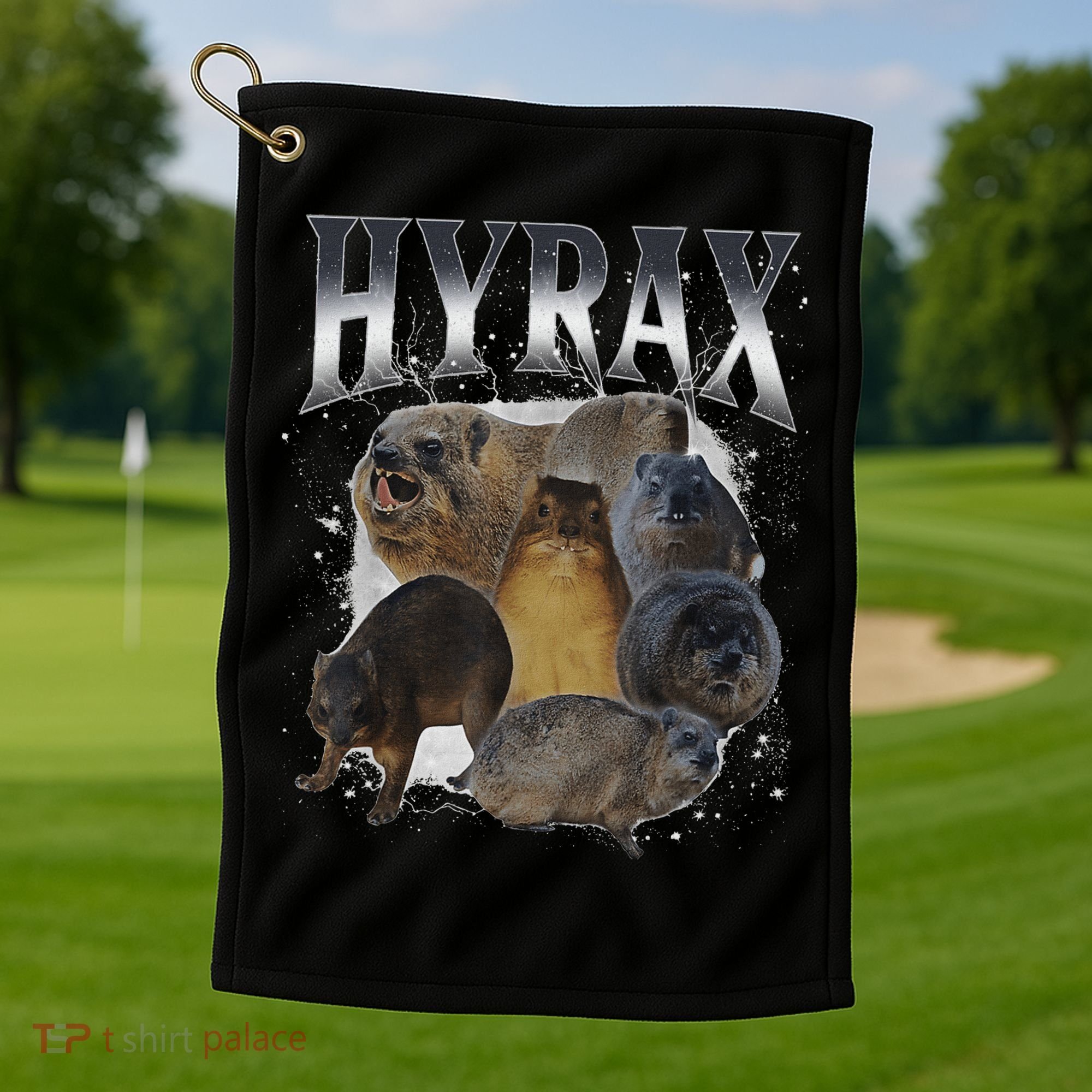 Funny Hyrax Oddly Specific Meme Animal Golf Towel