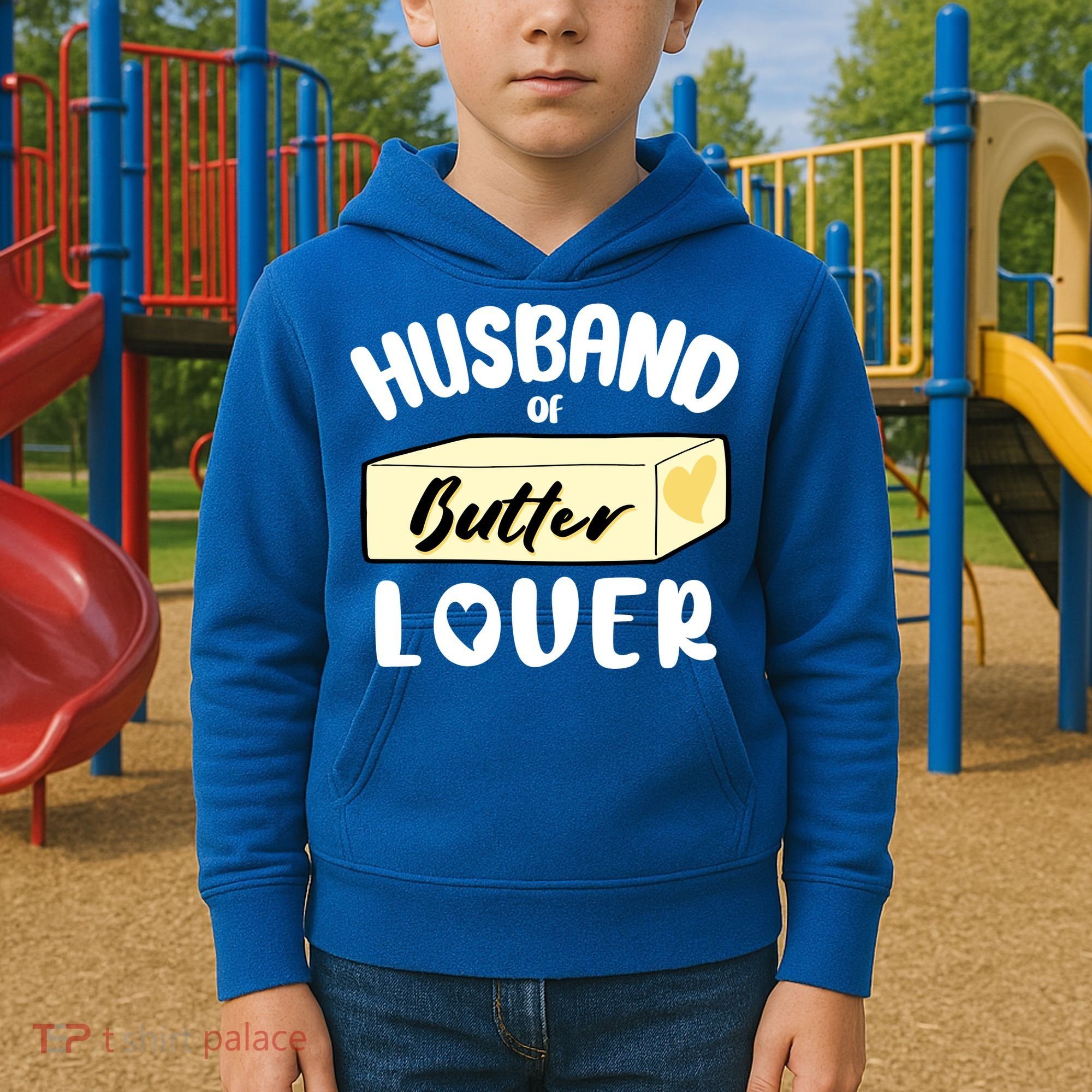 Funny Husband Of Butter Lover Matching Group Kids Hoodie