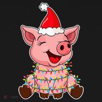 Festive Holiday Pig with Santa Hat Hilarious Gift Mousepad thumb 1