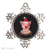 Festive Holiday Pig with Santa Hat Hilarious Gift Ornament thumb 0
