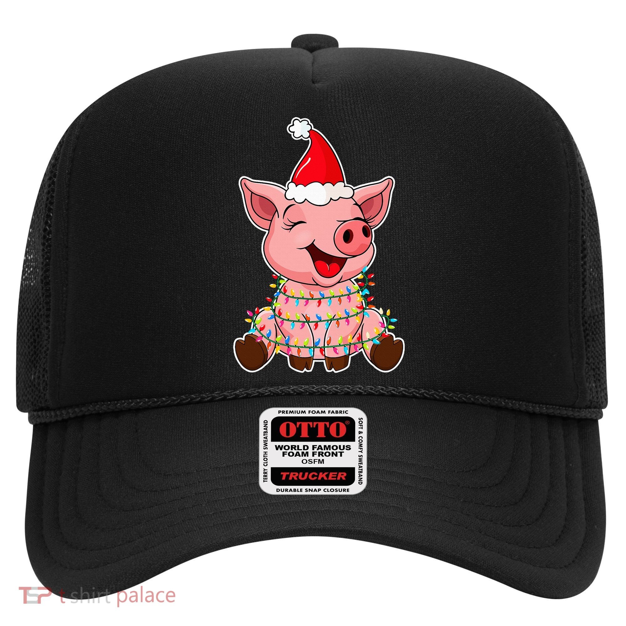 Festive Holiday Pig with Santa Hat Hilarious Gift Hat