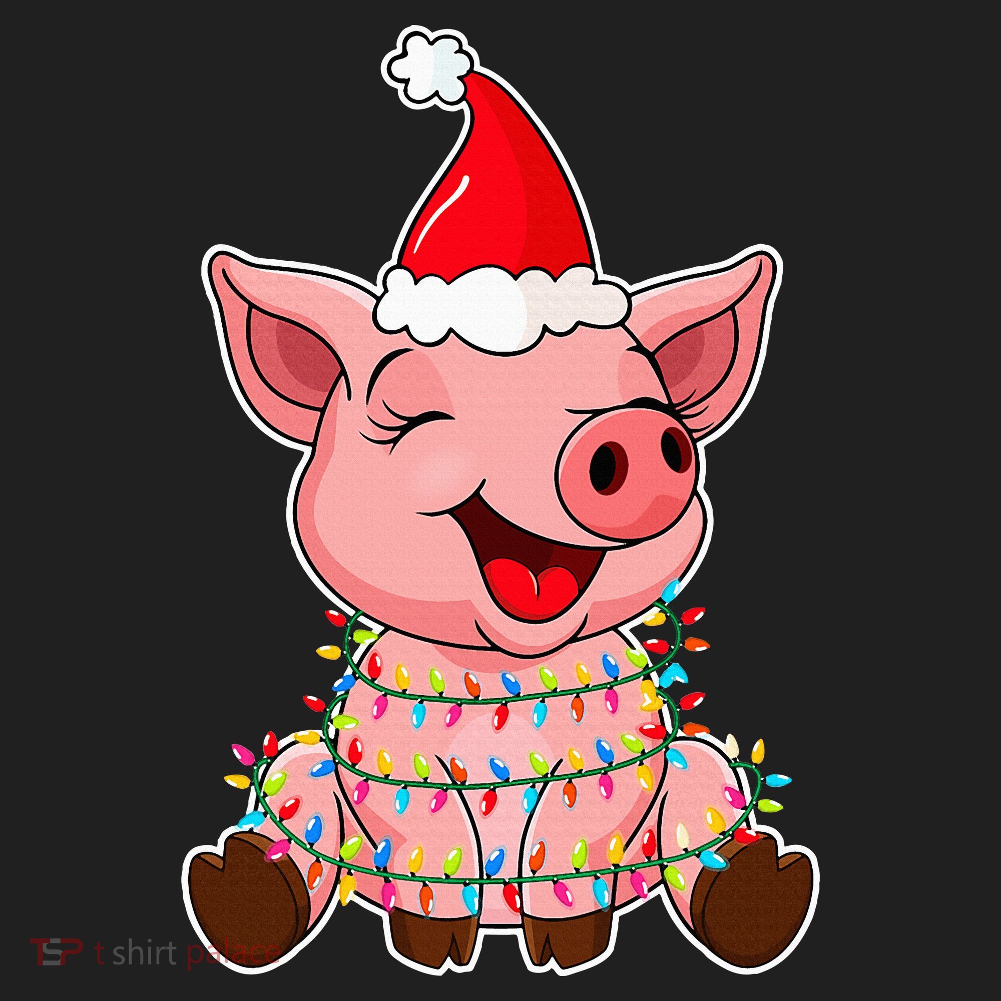 Festive Holiday Pig with Santa Hat Hilarious Gift Hat