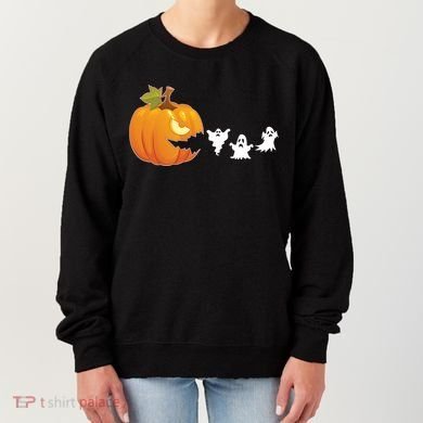 Funny Halloween Pac Man Pumpkin Ghost Women's Sweatshirt