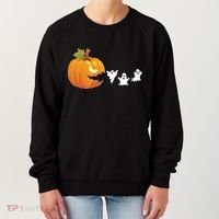 Funny Halloween Pac Man Pumpkin Ghost Women's Sweatshirt thumb 0