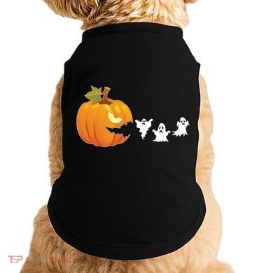 Funny Halloween Pac Man Pumpkin Ghost Doggie Tank