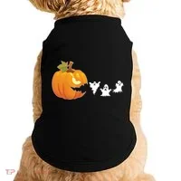 Funny Halloween Pac Man Pumpkin Ghost Doggie Tank thumb 0