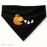 Funny Halloween Pac Man Pumpkin Ghost USA-Made Doggie Bandana thumb 0