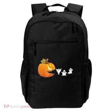 Funny Halloween Pac Man Pumpkin Ghost Backpack