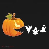 Funny Halloween Pac Man Pumpkin Ghost Bucket Hat thumb 4