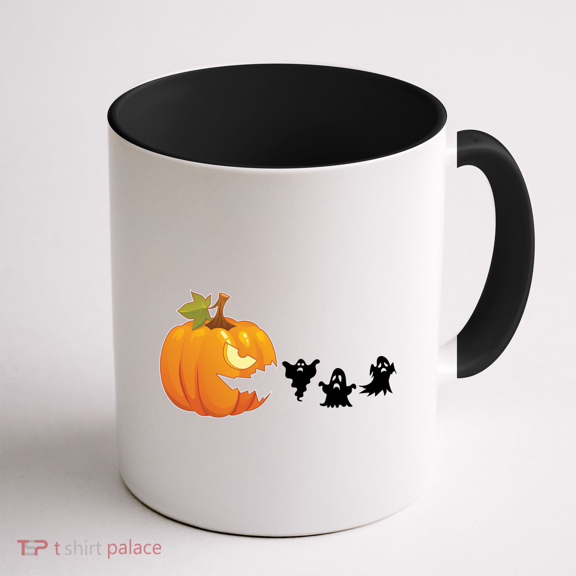 Funny Halloween Pac Man Pumpkin Ghost Coffee Mug