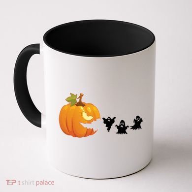 Funny Halloween Pac Man Pumpkin Ghost Coffee Mug