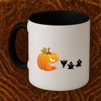Funny Halloween Pac Man Pumpkin Ghost Coffee Mug thumb 2