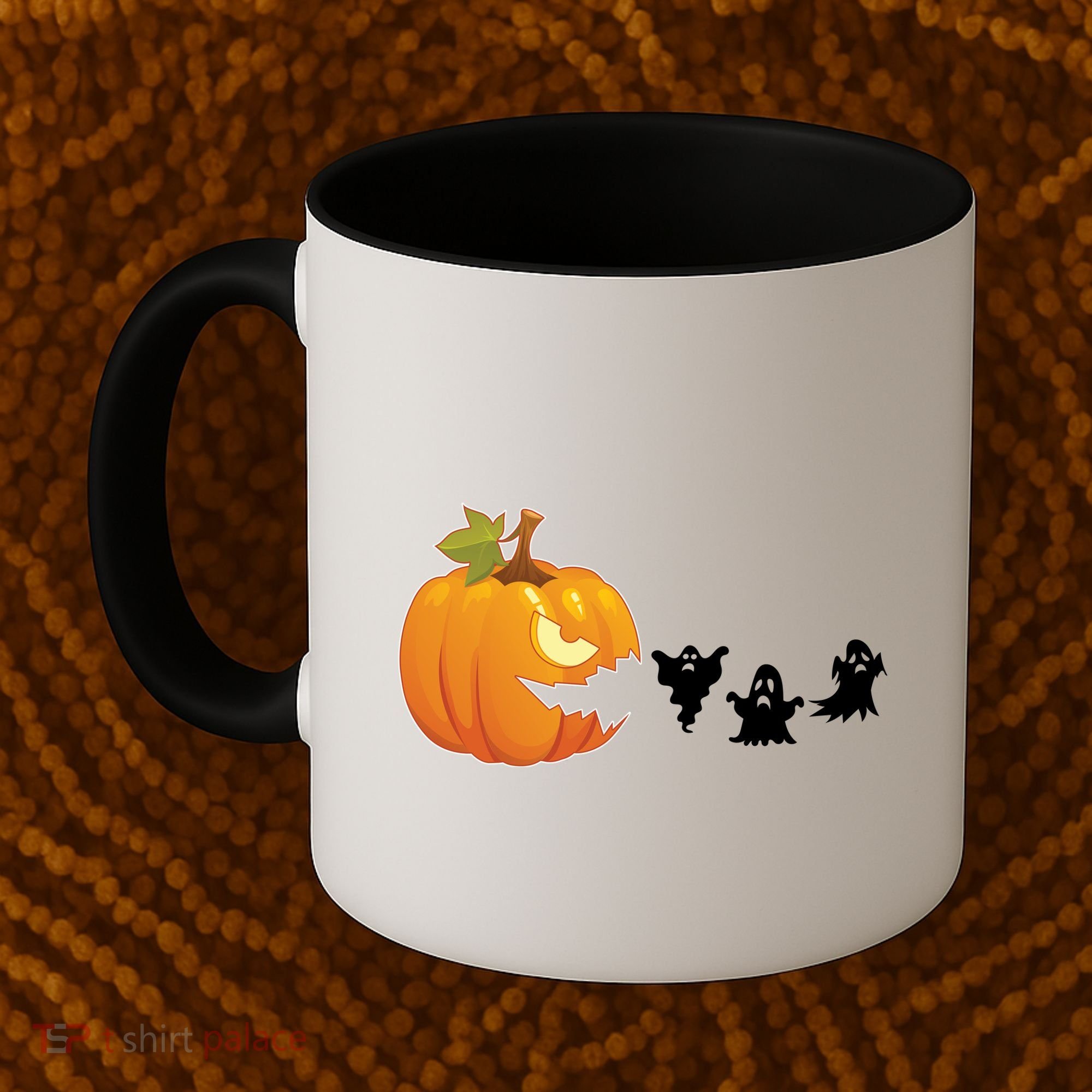Funny Halloween Pac Man Pumpkin Ghost Coffee Mug
