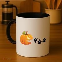 Funny Halloween Pac Man Pumpkin Ghost Coffee Mug thumb 4