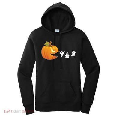 Funny Halloween Pac Man Pumpkin Ghost Women's Hoodie