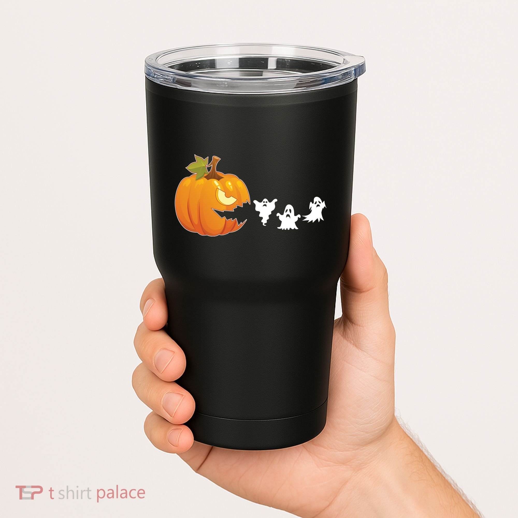 Funny Halloween Pac Man Pumpkin Ghost Tumbler