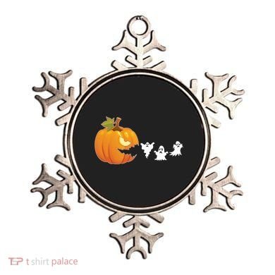 Funny Halloween Pac Man Pumpkin Ghost Ornament