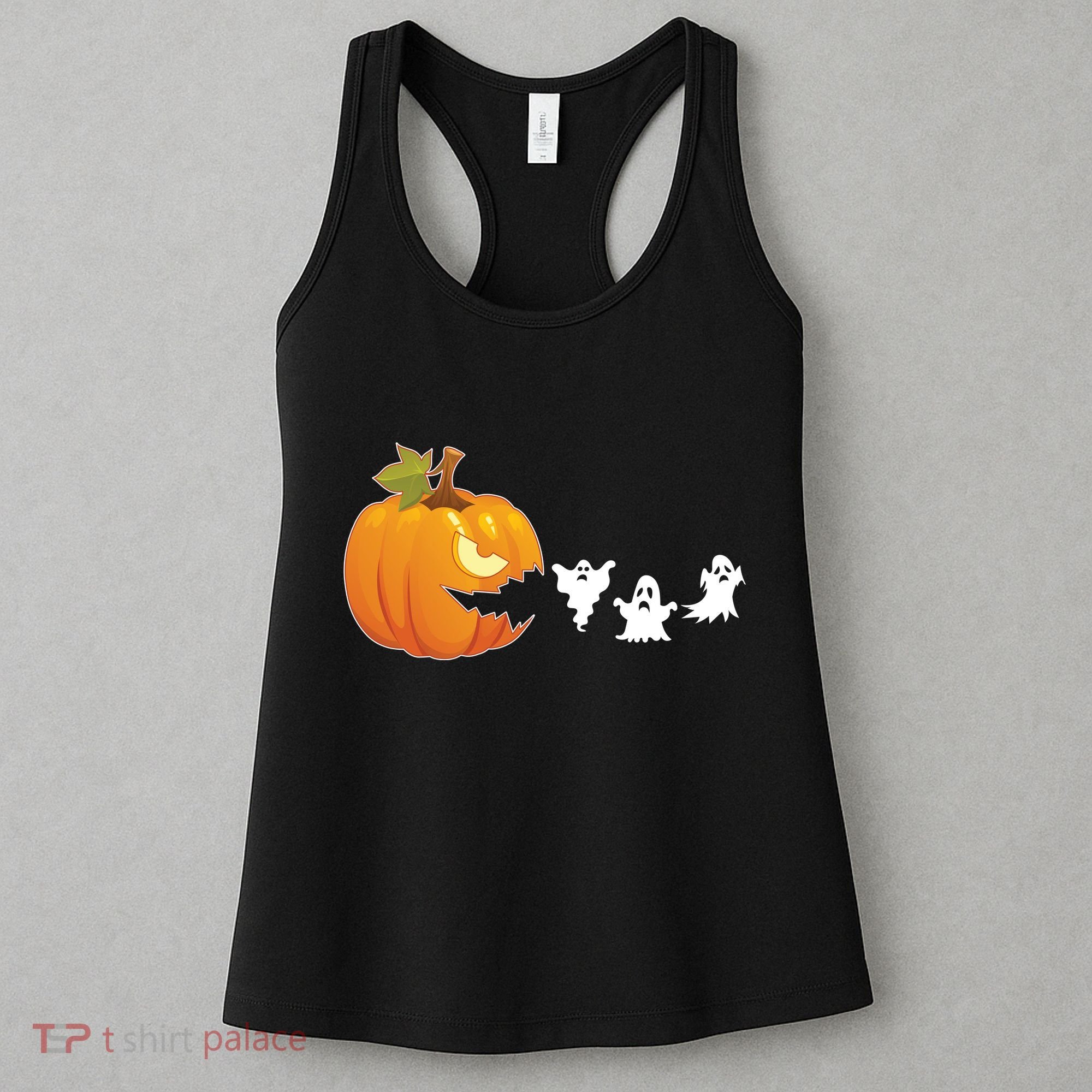 Funny Halloween Pac Man Pumpkin Ghost Women's Tank Top